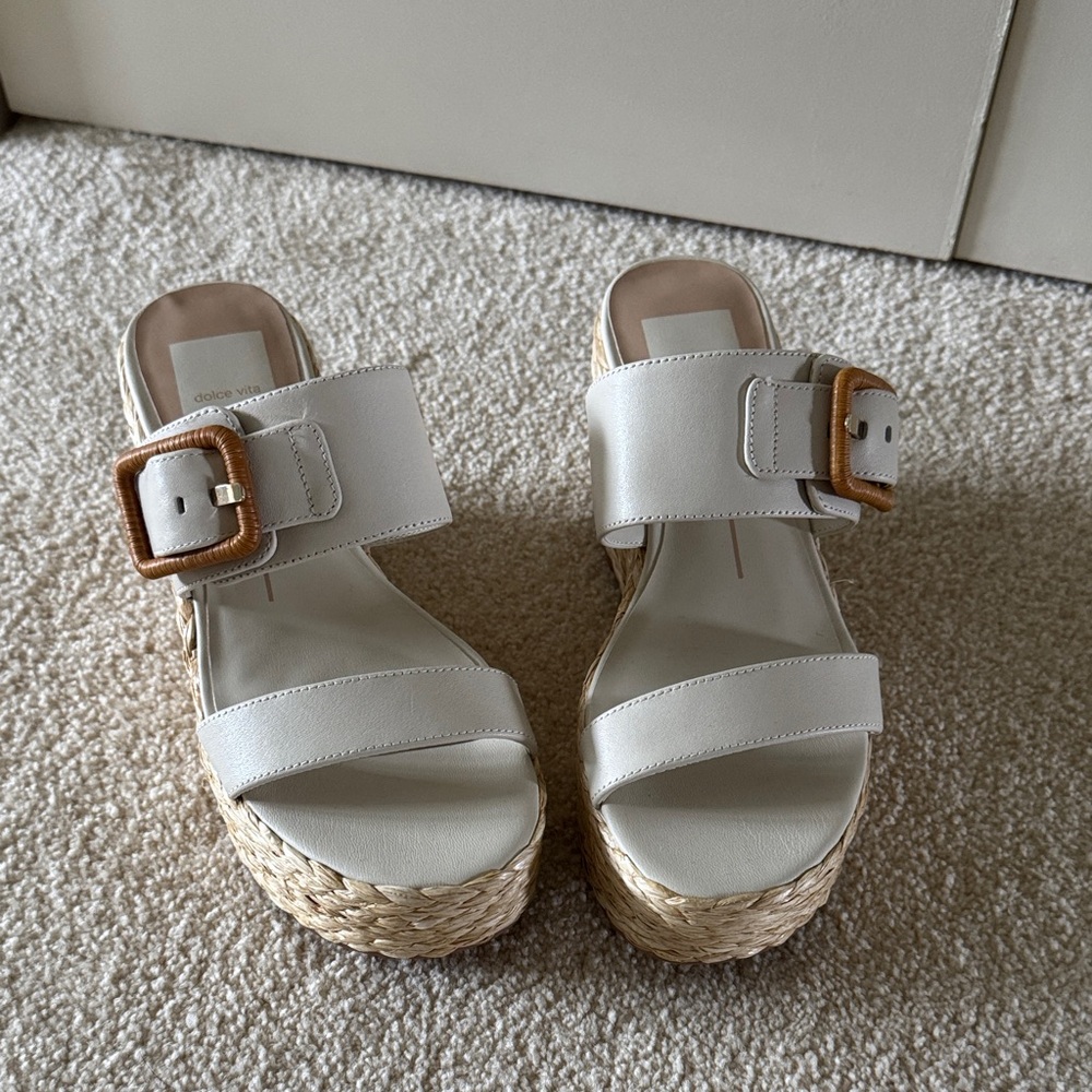 Dolce Vita Cream Wedge Sandals